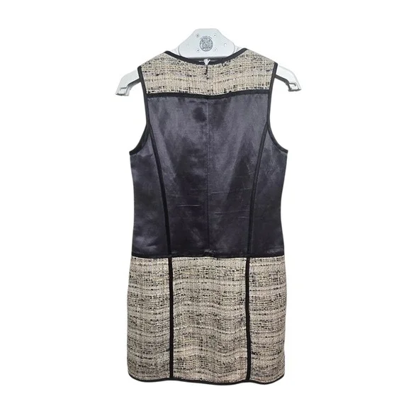 Theory Waldia Alluring Women's Tweed Dress Size 0 Sleeveless Satin Trim Sheath - Picture 4 of 11